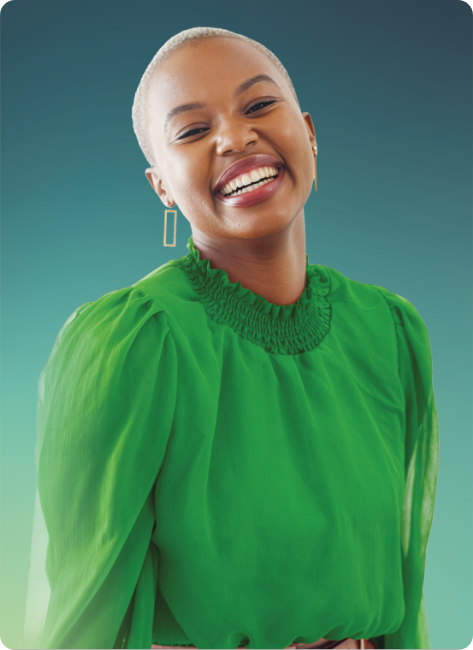 Advance hearing aid user smiling