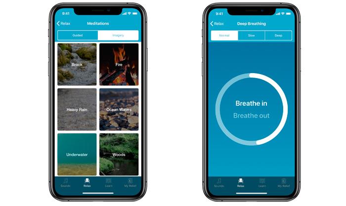 Relief-sovellus hengitys ja harjoittelu uudella iPhonella