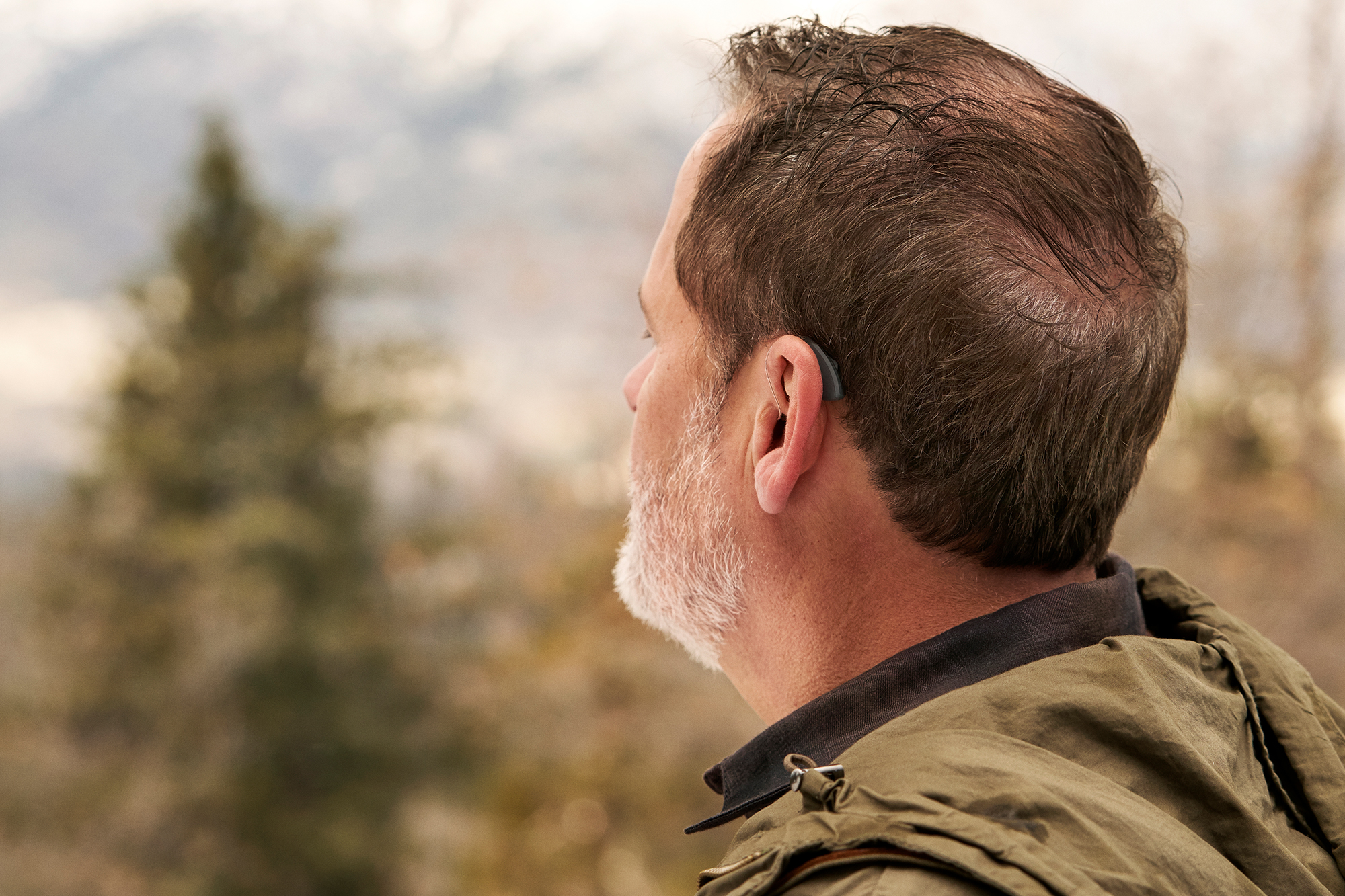 RIE on ear behind male