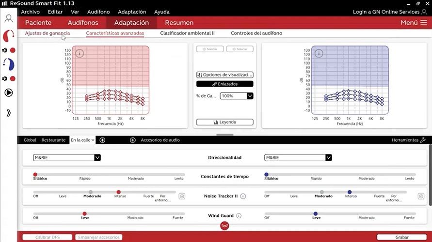 herramientas del software de adaptación resound smart fit