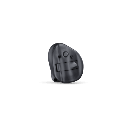 A Custom hearing aid in the colour Anthracite